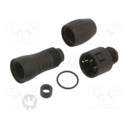 1 pcs x BINDER - 99 9105 03 03 - Connector: circular, 720, 250V, PIN: 3, plug, male, soldering, 7A