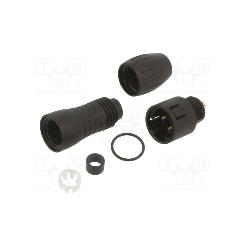 1 pcs x BINDER - 99 9105 03 03 - Connector: circular, 720, 250V, PIN: 3, plug, male, soldering, 7A