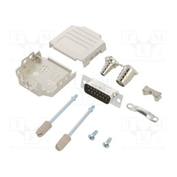 1 pcs x Amphenol Communications Solutions - L17DPPK15-M+L717SDA15P - D-Sub, PIN: 15, male, straight, soldering, for cable, gold 