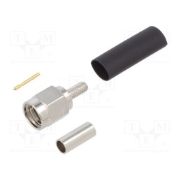 1 pcs x AMPHENOL RF - 901-9877-RFX - Plug, SMA, male, straight, 50Ω, soldering,crimped, for cable, PTFE