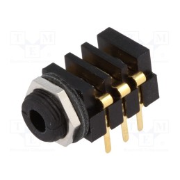 1 pcs x SCHURTER - 4802.233 - Socket, Jack 3,5mm x 18,6mm, female, stereo, ways: 3, No.of term: 6
