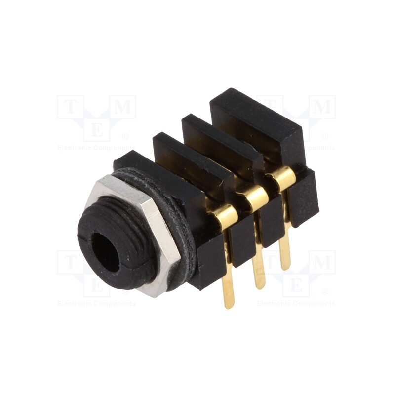 1 pcs x SCHURTER - 4802.233 - Socket, Jack 3,5mm x 18,6mm, female, stereo, ways: 3, No.of term: 6
