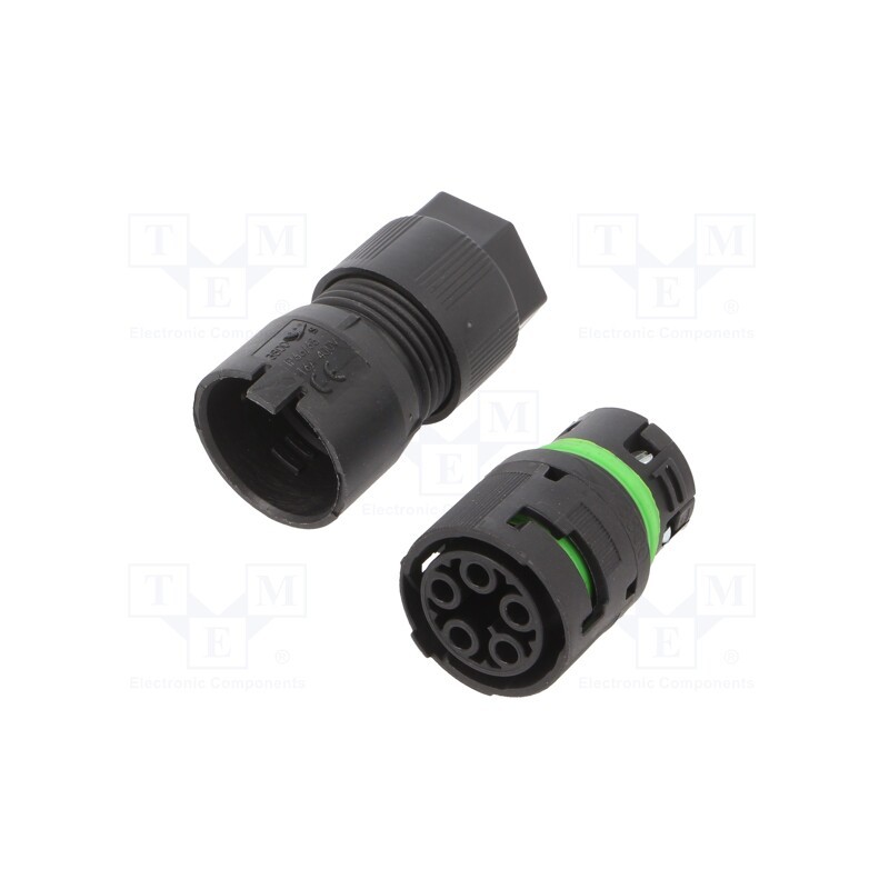 1 pcs x AAG STUCCHI - 3802/V-M-5P-BK - Connector: AC supply, screw terminal, female, 8÷11.5mm, 16A, 400V