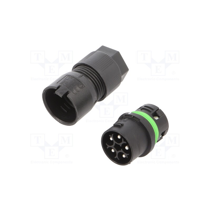 1 pcs x AAG STUCCHI - 3801/V-M-5P-BK - Connector: AC supply, screw terminal, male, 8÷11.5mm, 0.5÷1.5mm2