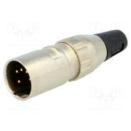 1 pcs x DELTRON - 705-0500 - Plug, XLR, male, PIN: 5, straight, for cable, soldering, gold-plated