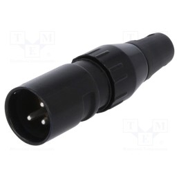 1 pcs x DELTRON - 709-0300 - Plug, XLR, male, PIN: 3, straight, for cable, soldering, 50V, 15A