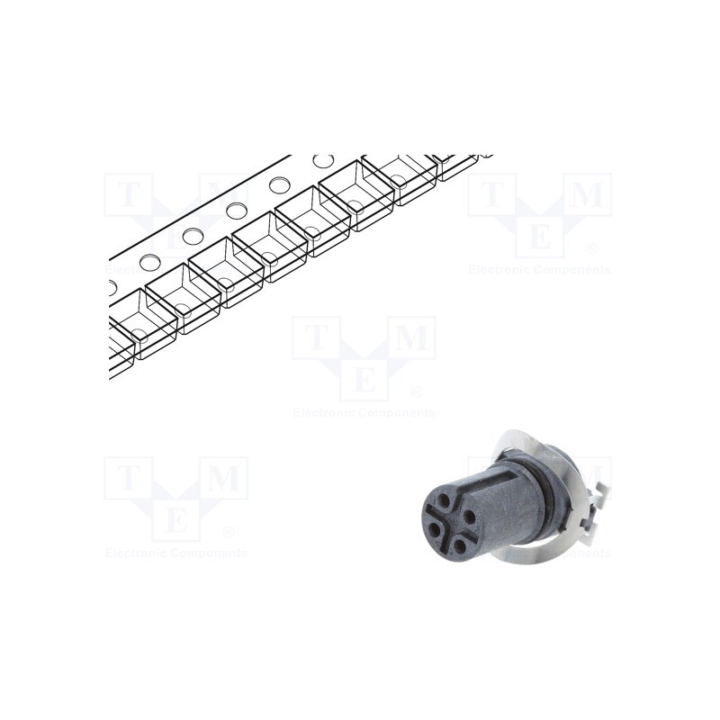 1 pcs x AMPHENOL LTW - MSAS-04PFFT-EE0001 - Socket, M12, PIN: 4, female, A code-DeviceNet / CANopen, on PCBs