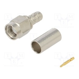 1 pcs x AMPHENOL RF - 901-9876-RFX - Plug, SMA, male, straight, 50Ω, soldering,crimped, for cable, PTFE