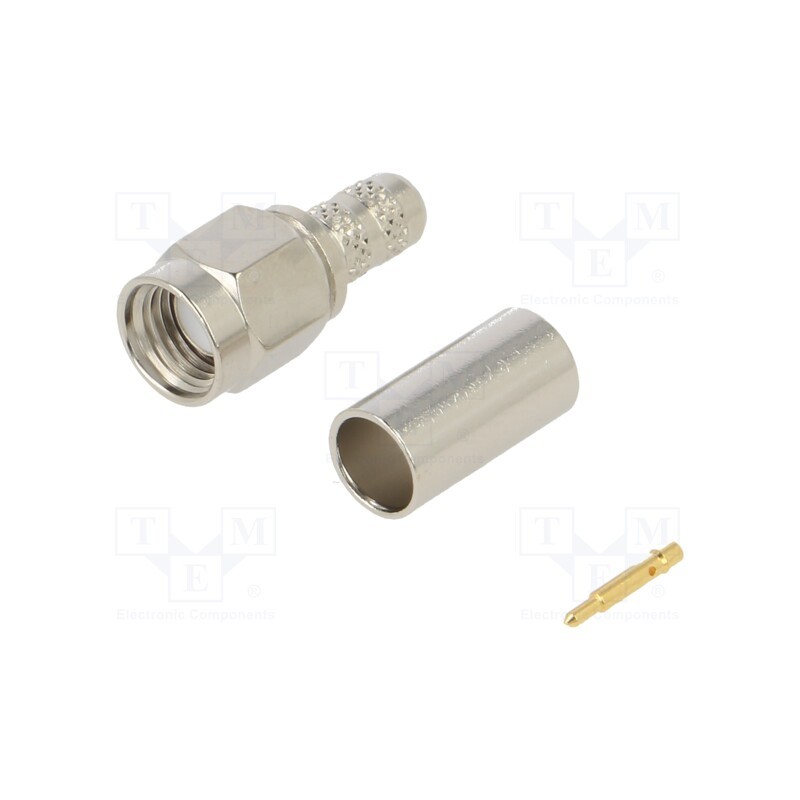 1 pcs x AMPHENOL RF - 901-9876-RFX - Plug, SMA, male, straight, 50Ω, soldering,crimped, for cable, PTFE