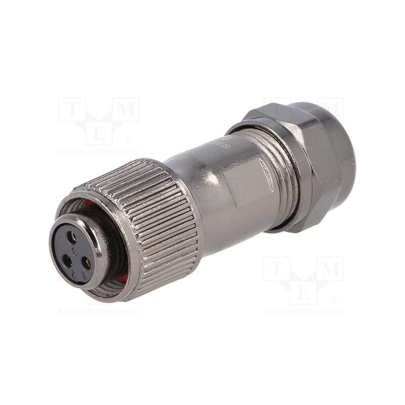 1 pcs x WEIPU - ST1210/S3 - Plug, ST12, female, PIN: 3, IP67, 5÷8mm, 13A, soldering, for cable