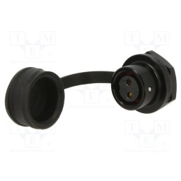 1 pcs x WEIPU - SA812/S2B - Socket, SA8, female, PIN: 2, IP67, 5A, soldering, 125V, 0.75mm2