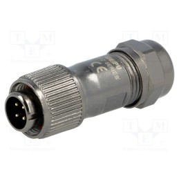 1 pcs x WEIPU - ST1210/P4 - Plug, ST12, male, PIN: 4, IP67, 5÷8mm, 5A, soldering, for cable, 200V