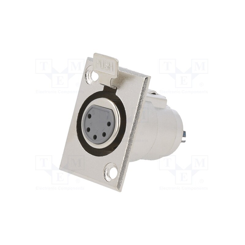 1 pcs x CLIFF - FC6170 - Socket, XLR, female, PIN: 5, with push button, soldering, silver