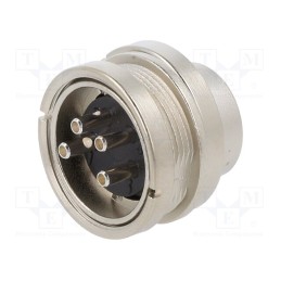 1 pcs x BINDER - 09 0311 00 04 - Connector: M16, socket, male, soldering, PIN: 4, 6A, 150V, straight