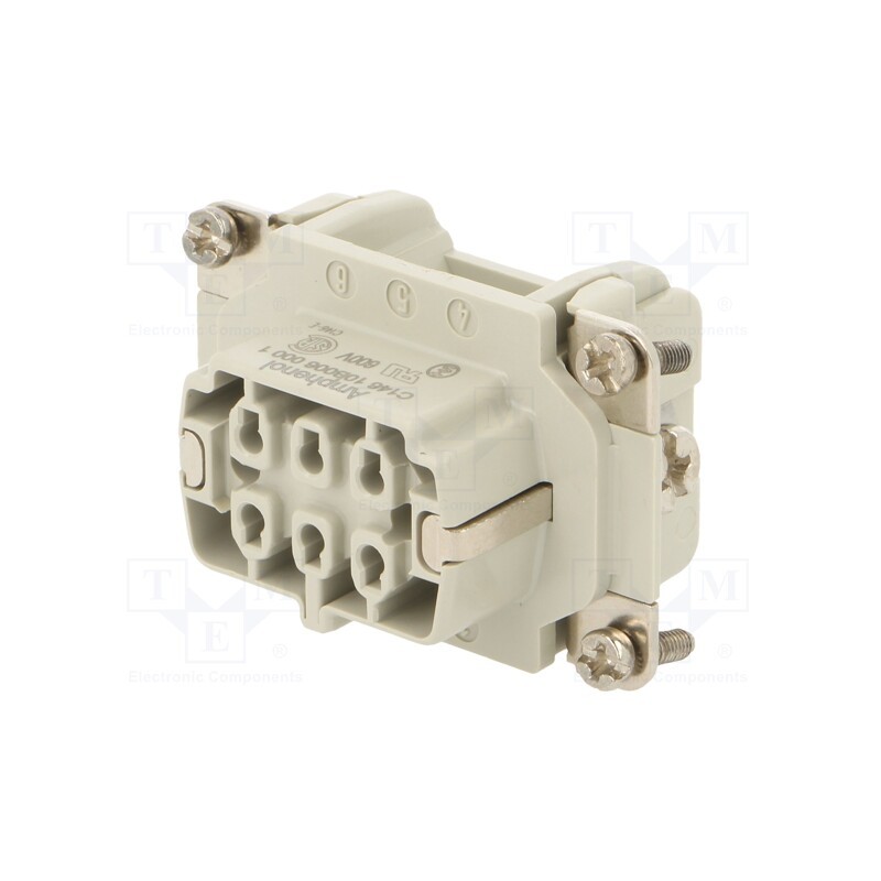 1 pcs x AMPHENOL - C14610B0060001 - Connector: HDC, contact insert, female, C146,heavy|mate E, PIN: 6