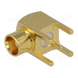 1 pcs x AMPHENOL RF - MCX6252B1-3GT30G-50 - Socket, MCX, female, angled 90°, 50Ω, THT, PTFE, gold-plated