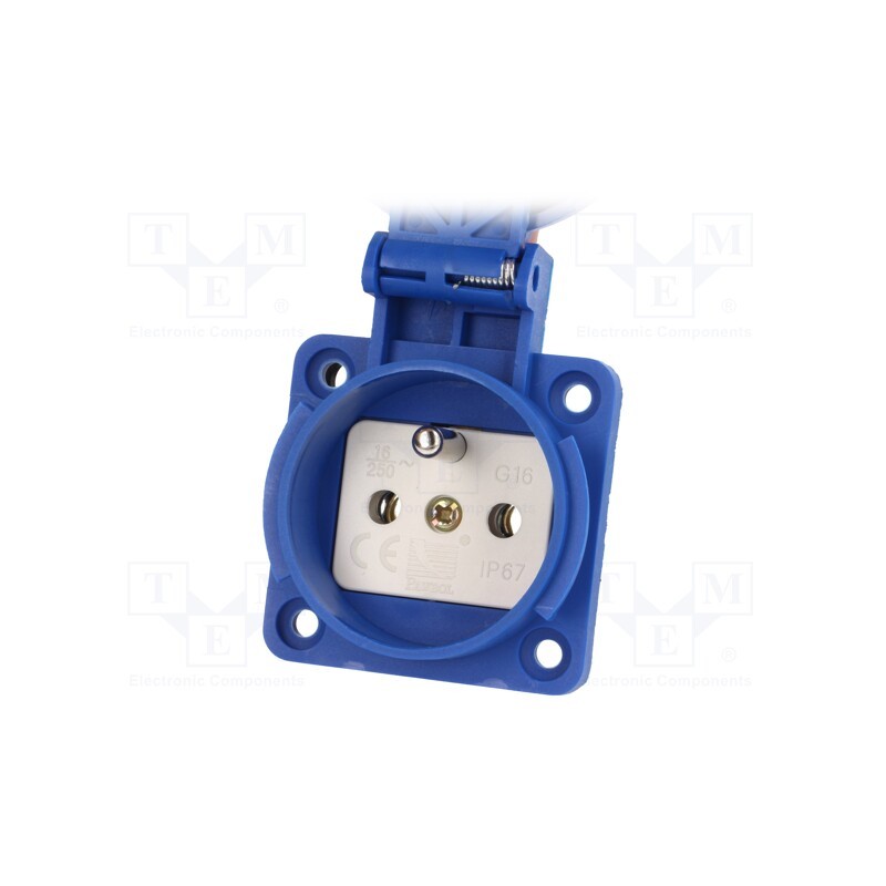 1 pcs x PAWBOL - D.3146 - Connector: AC supply, socket, 2P+PE, 250VAC, 16A, blue, PIN: 3, IP67