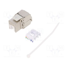 1 pcs x LOGILINK - NK3998 - Socket, RJ45, PIN: 8, Cat: 6a, shielded,Keystone,PoE, Layout: 8p8c