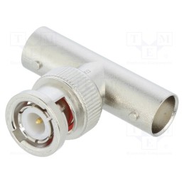 1 pcs x AMPHENOL RF - 112461 - T adapter, BNC socket x2,BNC plug, 50Ω, POM, gold-plated
