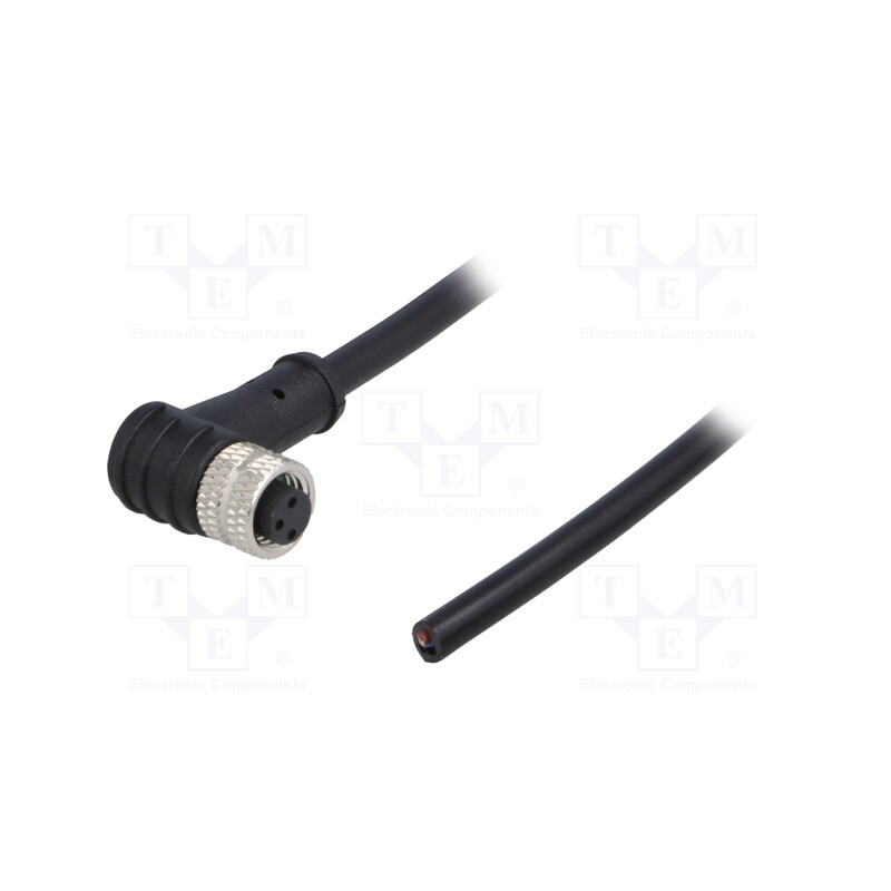 1 pcs x DEGSON ELECTRONICS - PM-M8A-03P-FF-SR7A01-00A(H) - Connector: M8, female, PIN: 3, angled 90°, plug, 3A, IP65,IP67, 60V