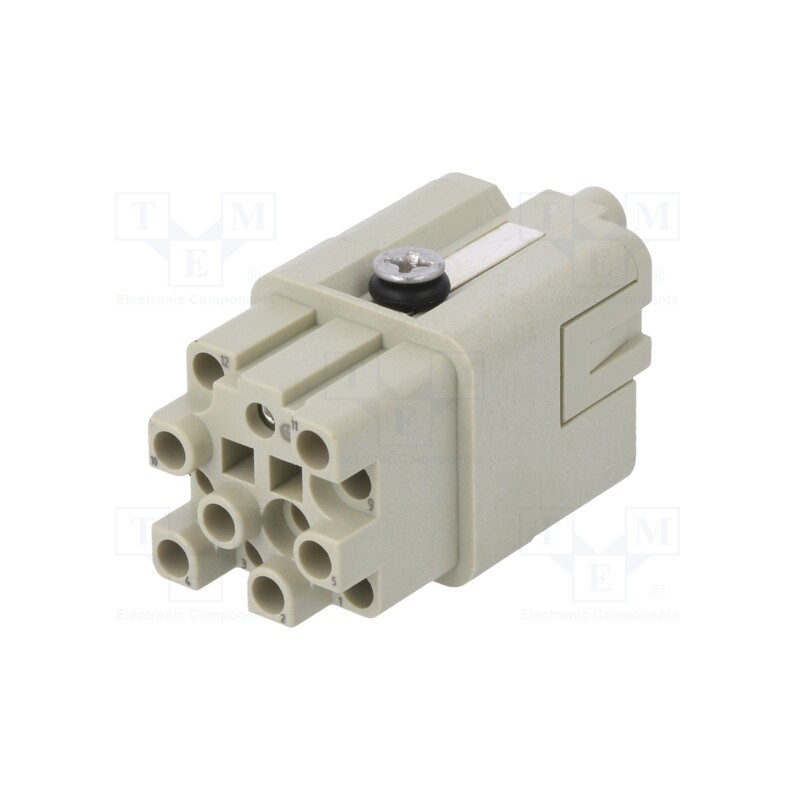 1 pcs x DEGSON ELECTRONICS - DQ-012-FC - Connector: HDC, contact insert, female, DQ, PIN: 12, 12+PE, size D3A