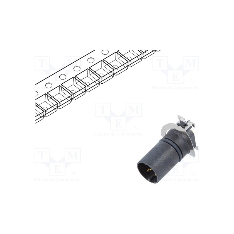 1 pcs x AMPHENOL LTW - MSAS-05PMMT-EE0001 - Socket, M12, PIN: 5, male, A code-DeviceNet / CANopen, on PCBs, SMT