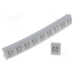 1 pcg x KURANT - DK-Z5/C-5 - Marker, white, Width: 5mm, Marking: 51-60, push-in, 250pcs.
