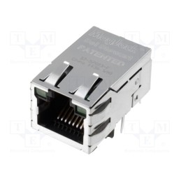 1 pcs x BEL FUSE - SI-52003-F - Socket, RJ45, PIN: 8, shielded,PoE,with LED, Layout: 8p8c, THT