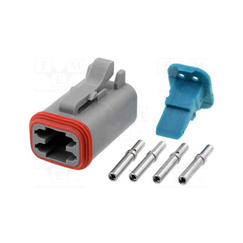 1 pcs x AMPHENOL - AT06-4S-KIT01 - Connector: wire-wire, AT, female, plug, for cable, PIN: 4, crimped