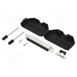 1 pcs x Amphenol Communications Solutions - L17DPPK37-BK+L77SDC37S - D-Sub, PIN: 37, female, straight, soldering, for cable, gol