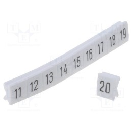1 pcg x KURANT - DK-Z5/C-1 - Marker, white, Width: 5mm, Marking: 11-20, push-in, 250pcs.