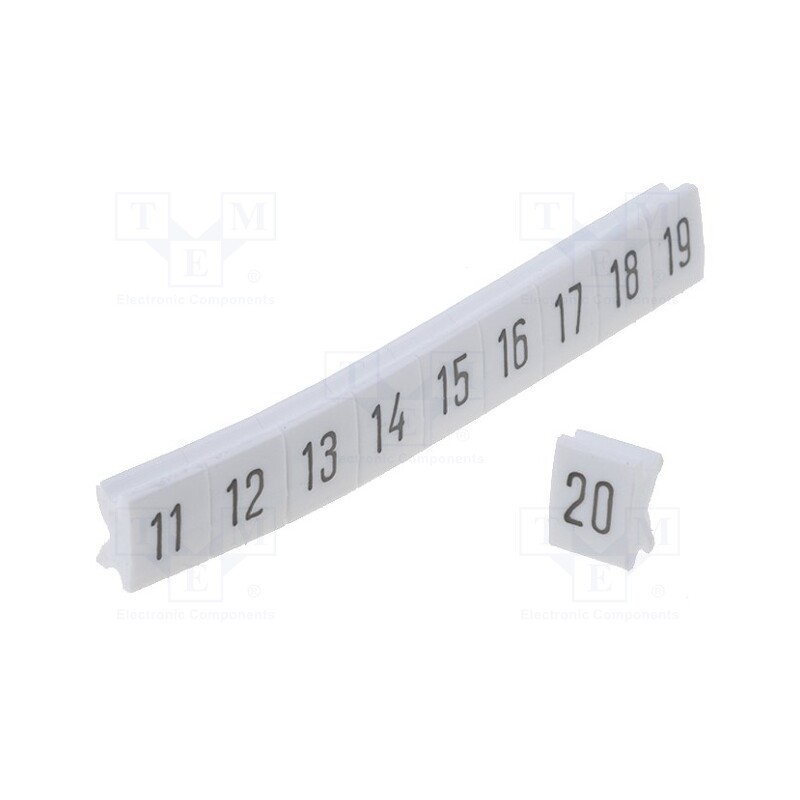 1 pcg x KURANT - DK-Z5/C-1 - Marker, white, Width: 5mm, Marking: 11-20, push-in, 250pcs.