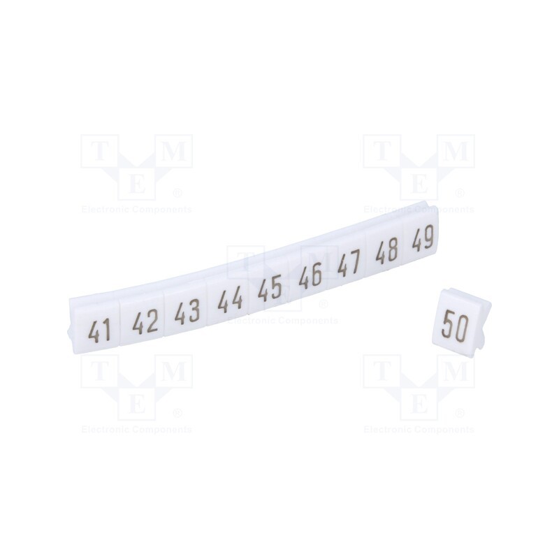 1 pcg x KURANT - DK-Z5/C-4 - Marker, white, Width: 5mm, Marking: 41-50, push-in, 250pcs.