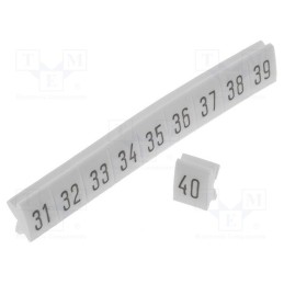 1 pcg x KURANT - DK-Z5/C-3 - Marker, white, Width: 5mm, Marking: 31-40, push-in, 250pcs.