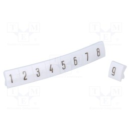 1 pcg x KURANT - DK-Z5/C-0 - Marker, white, Width: 5mm, Marking: 1-10, push-in, 250pcs.