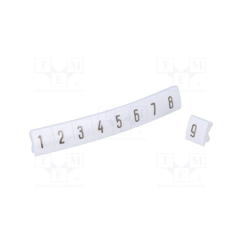 1 pcg x KURANT - DK-Z5/C-0 - Marker, white, Width: 5mm, Marking: 1-10, push-in, 250pcs.