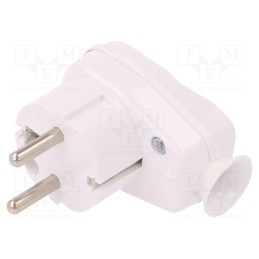 1 pcs x TIMEX-ELEKTRO - AWA-ŁK BI - Connector: AC supply, male, plug, 2P+PE, 250VAC, 16A, white, PIN: 3