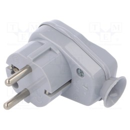 1 pcs x TIMEX-ELEKTRO - AWA-ŁK PO - Connector: AC supply, male, plug, 2P+PE, 250VAC, 16A, grey, PIN: 3