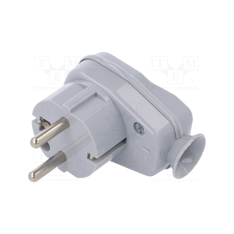 1 pcs x TIMEX-ELEKTRO - AWA-ŁK PO - Connector: AC supply, male, plug, 2P+PE, 250VAC, 16A, grey, PIN: 3
