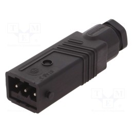 1 pcs x HIRSCHMANN - 932143100 STAS 3 N SCHWARZ - Connector: rectangular, ST, plug, male, PIN: 3, tinned, IP54, 16A