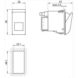 Switch universal switch 0 1 off on 2 pins