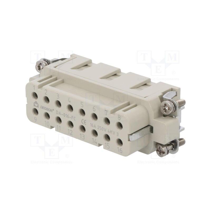 1 pcs x DEGSON ELECTRONICS - DA-016-FC - Connector: HDC, contact insert, female, DA, PIN: 16, 16+PE, crimped