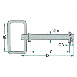 Top link pin with 200mm diameter chain