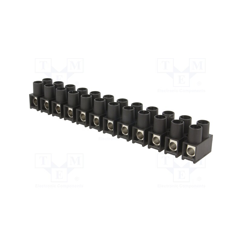 1 pcs x SIMET - 22612217 - Terminal block, screw terminal, 16mm2, 400V, 76A, ways: 12, black