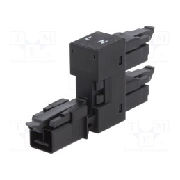 1 pcs x WAGO - 890-1636 - Transition: T adapter, male,female x2, 890, 16A, 250V, ways: 2, Y