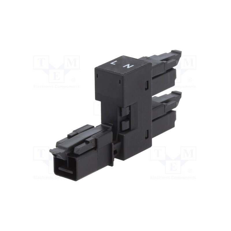 1 pcs x WAGO - 890-1636 - Transition: T adapter, male,female x2, 890, 16A, 250V, ways: 2, Y