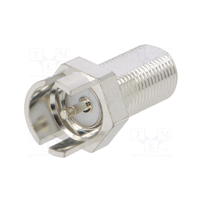 1 pcs x AMPHENOL RF - 222181 - Socket, F, female, card edge, straight, 75Ω, SMT, PTFE, tinned, 2GHz