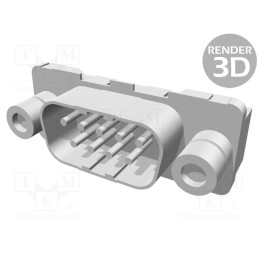 1 pcs x TE Connectivity - 3-338309-2 - D-Sub, PIN: 9, socket, male, straight, THT, UNC 4-40, 0.76um