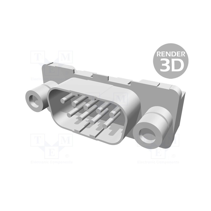 1 pcs x TE Connectivity - 3-338309-2 - D-Sub, PIN: 9, socket, male, straight, THT, UNC 4-40, 0.76um