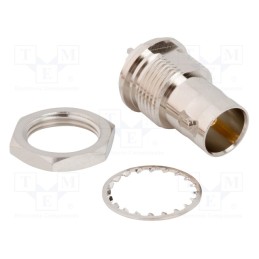1 pcs x AMPHENOL RF - 031-70576-12G - Socket, BNC, female, straight, 75Ω, THT, PTFE, gold-plated